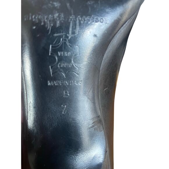 Sigerson Morrison Black Leather Kitten Heel Cutout Pumps Size 7 - Picture 9 of 10